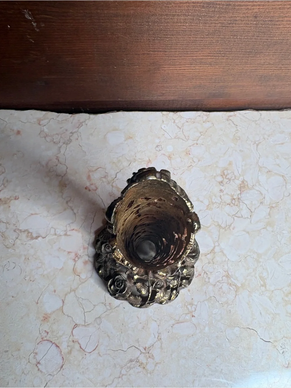 Vintage Matson Ormulu 24K Gold Plated Raised Relief Vase Without Glass Insert